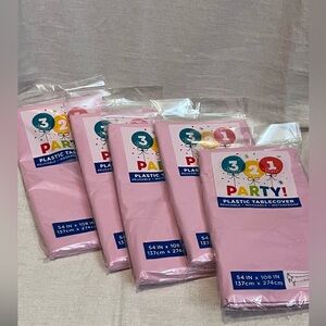 Pink Plastic Table Cover Bundle.